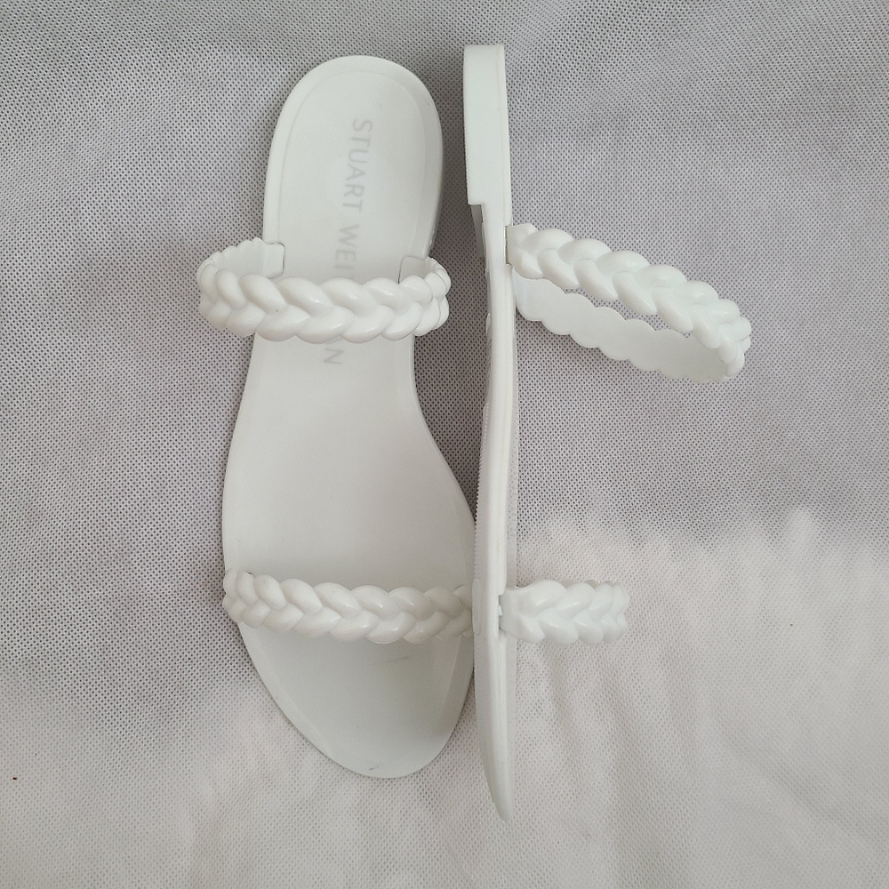 Stuart Weitzman Braida Sawyer Jelly Sandal in White